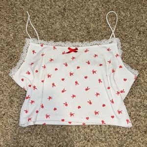 PLAYBOY LIMITED EDITION white and red valentine’s day top